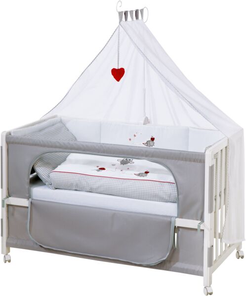 roba Roombed 'Adam & Eule' - 60 x 120 cm - Baby- & Beistellbett zum Elternbett - Inkl. Textilausstattung