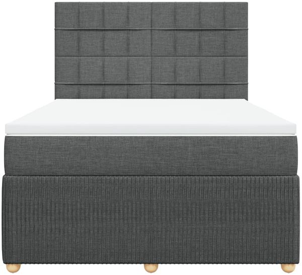 vidaXL Boxspringbett mit Matratze Dunkelgrau 140x190 cm Stoff 3294352 Bild 6