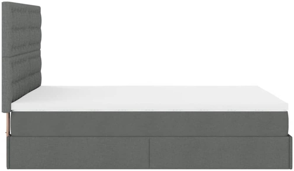 vidaXL Ottoman-Bett mit Matratze & LEDs Dunkelgrau 140x190 cm Stoff 3314170 Bild 10