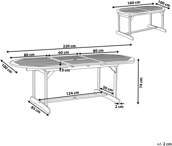 Gartentisch Holz Hellbraun MAUI Bild 2