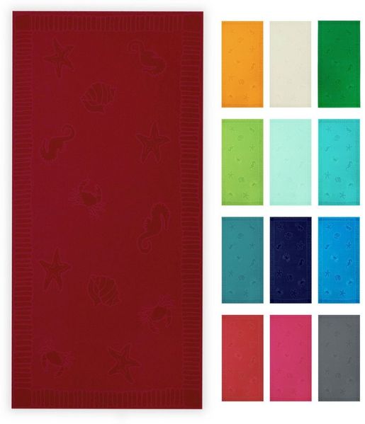 ZOLLNER Strandtuch, Frottier (1-St), 100 x 200 cm, 100% Baumwolle, vom Hotelwäschespezialisten