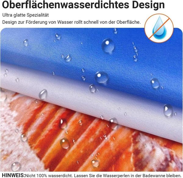 Duschvorhang 120x200cm Sea Blue Antischimmel Wasserabweisend Polyester 8 Ösen Bild 2
