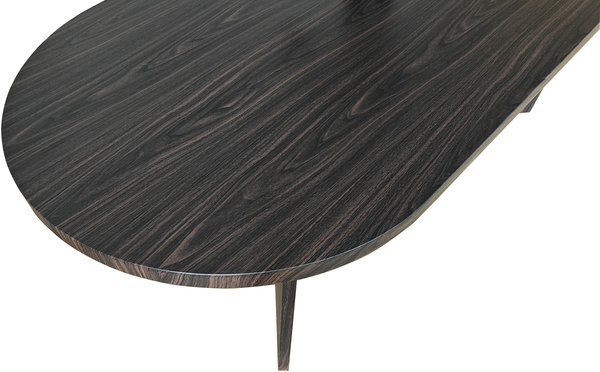 Esstisch 204 x 90 cm Holz Walnuss-Optik gerade Kante oval V-Gestell OVI 150505412 Bild 3