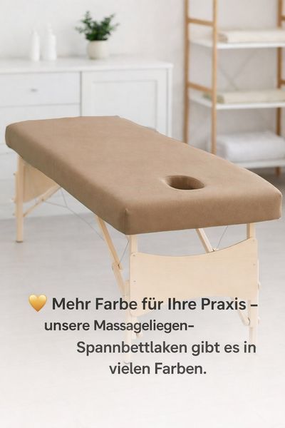 Massageliege Frottee Spannbettlaken mit Nasenschlitz Marke 70-80 cm x 190-200 cm Sand
