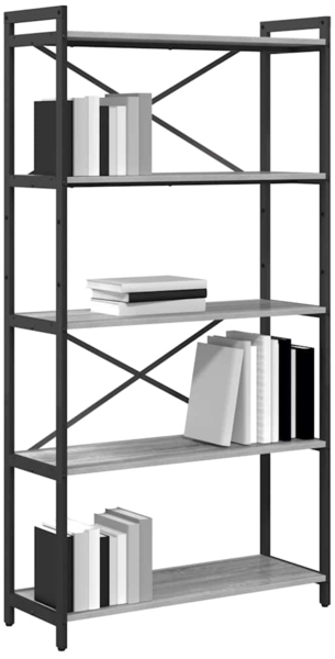 vidaXL Bücherregal Grau Sonoma 80 x 30 x 153 cm Holzwerkstoff 868416 Bild 2