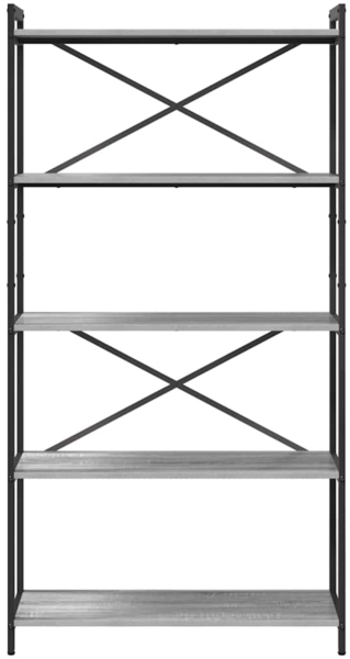 vidaXL Bücherregal Grau Sonoma 80 x 30 x 153 cm Holzwerkstoff 868416 Bild 4