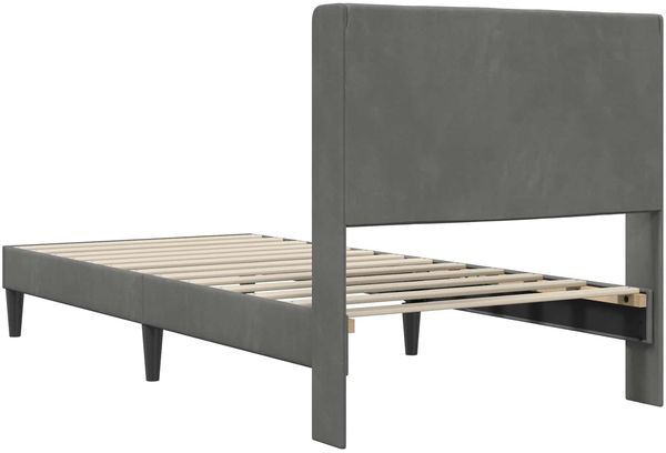 vidaXL Bettrahmen mit Kopfteil Dunkelgrau 90 x 200 cm Samt 42027480 Bild 6