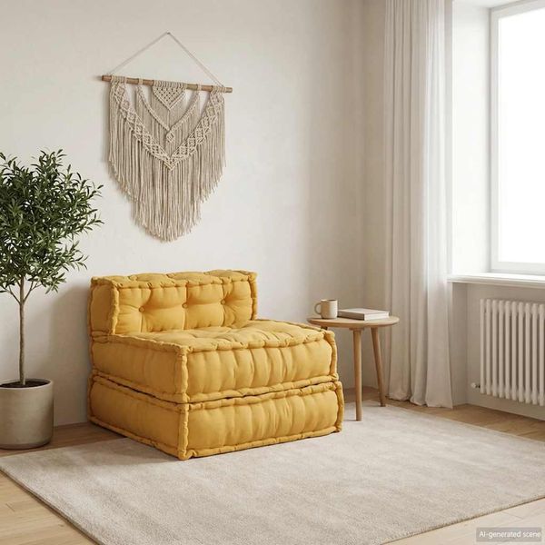 vidaXL Modulares Sofaelement Gelb 70 x 70 x 54 cm Stoff 4019038