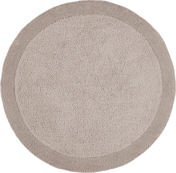 my home Badematte Kapra, Badvorleger, Badezimmer Teppich, Höhe 14 mm, beidseitig nutzbar, fußbodenheizungsgeeignet, strapazierfähig, Baumwolle, rund, mit Bordüre, Badteppich, Badematte