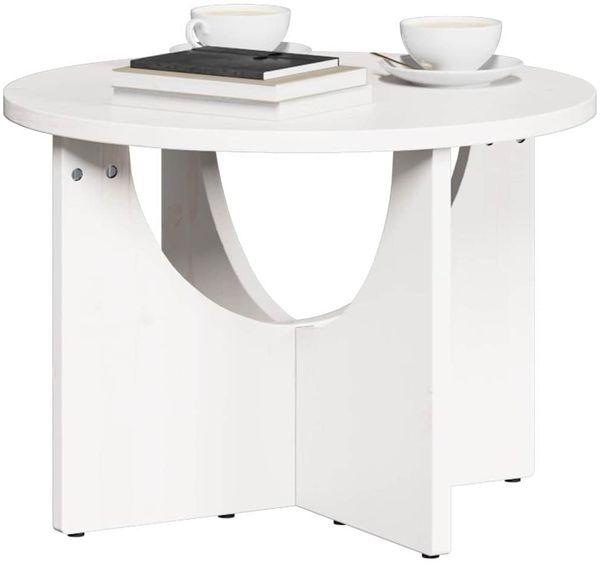 Couchtisch, Sofatisch Weiß 50 x 50 x 35 cm Massivholz Kiefer Bild 3