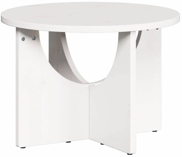 Couchtisch, Sofatisch Weiß 50 x 50 x 35 cm Massivholz Kiefer