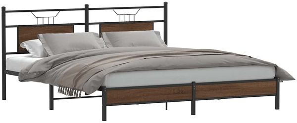 vidaXL Bettgestell ohne Matratze Braun Eiche 160x200 cm Holzwerkstoff 4107001