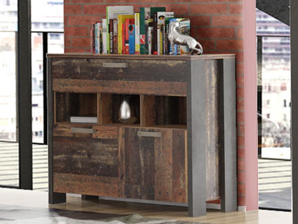 Kommode >Celon< in Old Wood Vintage - 106.7x86.3x41.6cm (BxHxT)