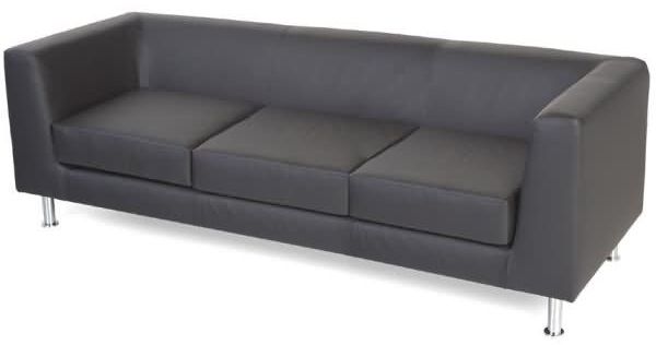 Rocada Wartezimmer-Sofa 3-Sitzer Kunstleder schwarz