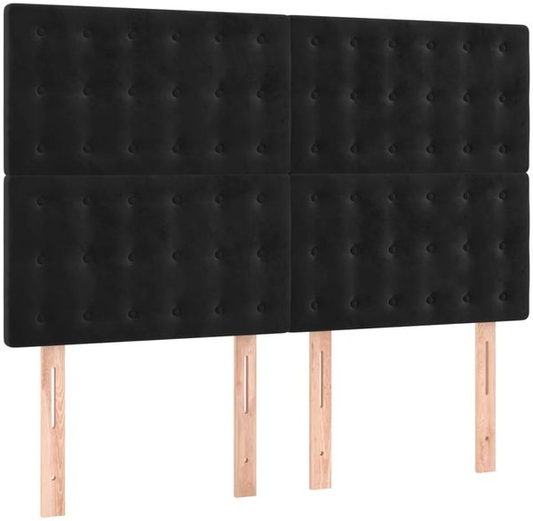 vidaXL Boxspringbett mit Matratze Schwarz 140x190 cm Samt 3138081 Bild 5