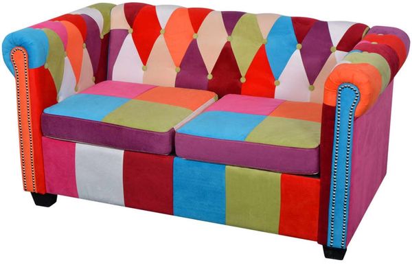 vidaXL Chesterfield-Sofa 2-Sitzer-Sofa Stoff 243180