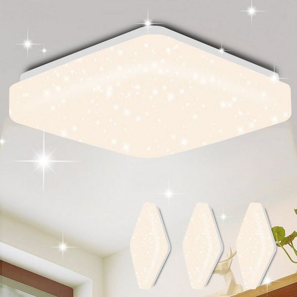 Nettlife LED Deckenleuchte Sternenhimmel Kinderzimmer 15W 21cm 3000K/4000K Weiß Deckenlampe, LED fest integriert, Kinderzimmer Deckenleuchte