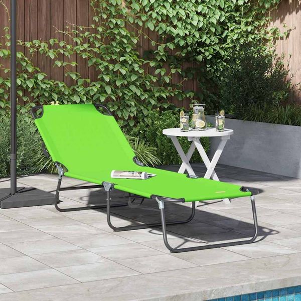 vidaXL Klappbare Sonnenliege Grün 188 x 57 x 86,5 cm Polyester 42003144