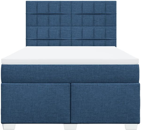 vidaXL Boxspringbett mit Matratze Blau 140x190 cm Stoff 3292789 Bild 6