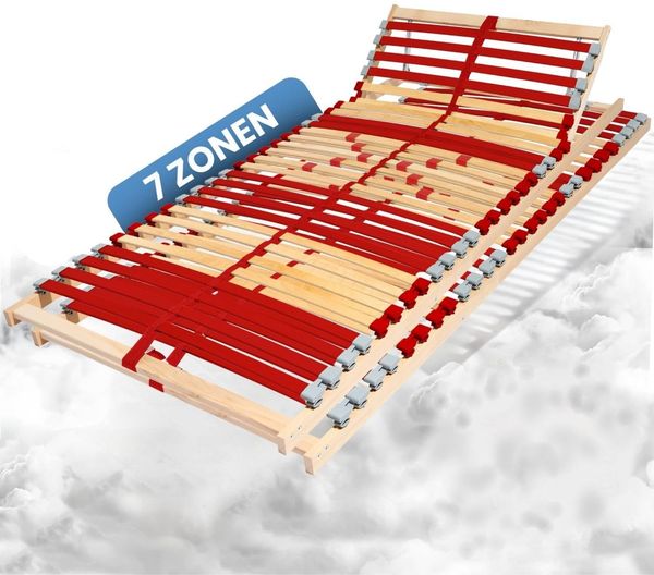 Coemo 2 Stk. Lattenrost RUBY K 7-Zonen 28 Leisten Kopfteil verstellbar 140x200 cm