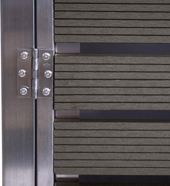 2er Mülltonnenverkleidung HWC-K14, Mülltonnenbox, 119x134x84cm WPC Edelstahl 78kg ~ anthrazit Bild 3