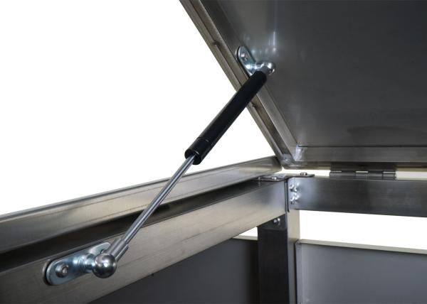 2er Mülltonnenverkleidung HWC-K14, Mülltonnenbox, 119x134x84cm WPC Edelstahl 78kg ~ anthrazit Bild 6