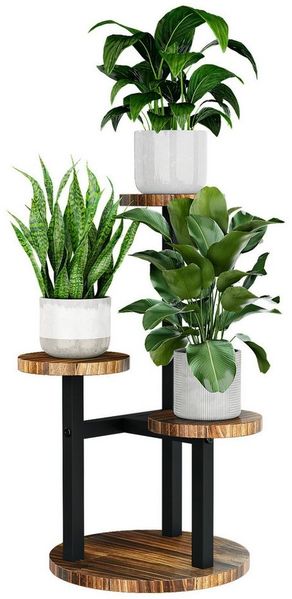 Bamworld Blumenständer Holz-Pflanzenständer, Indoor-Blumenregal, Kleiner Metall-Blumenständer (1 St), für Terrasse, Balkon, Wohnzimmer, Schlafzimmer (5 Etagen)