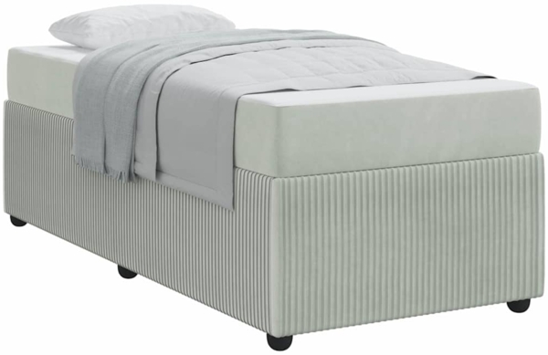 vidaXL Bettrahmen mit Matratze Hellgrau 100 x 200 cm Stoff 3398360 Bild 2