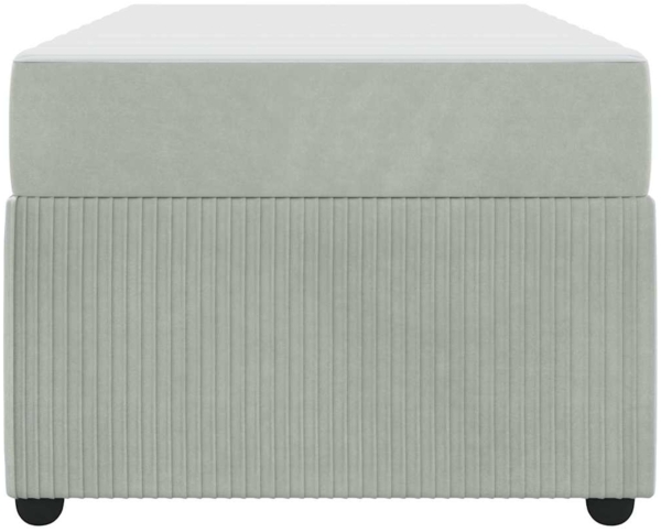 vidaXL Bettrahmen mit Matratze Hellgrau 100 x 200 cm Stoff 3398360 Bild 4