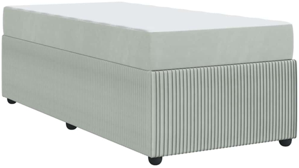 vidaXL Bettrahmen mit Matratze Hellgrau 100 x 200 cm Stoff 3398360 Bild 9