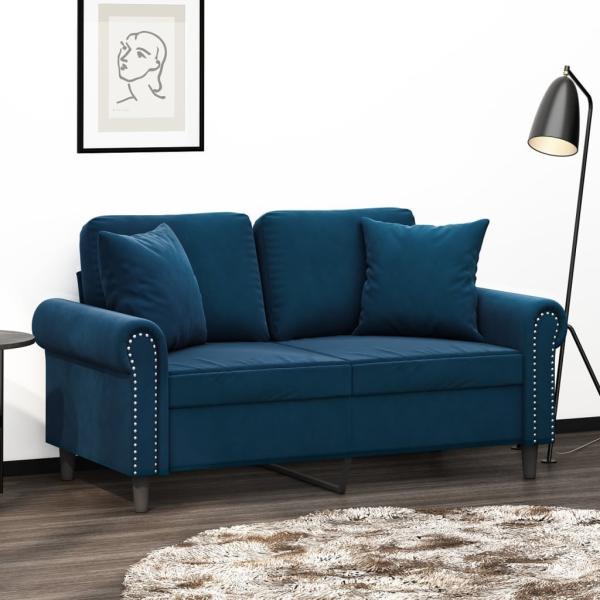 vidaXL Zierkissen 2 Stk. Blau 40x40 cm Samt 349494