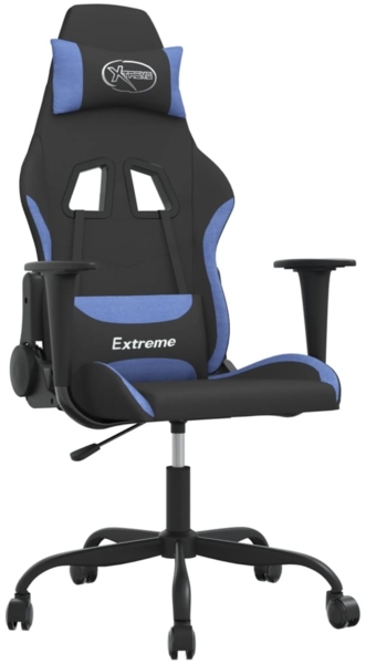 vidaXL Gaming-Stuhl Schwarz und Blau Stoff 3143718