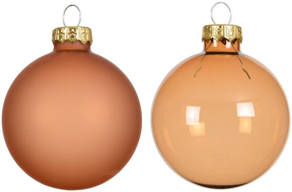 Kaemingk Weihnachtsbaumkugel, Weihnachtskugeln Glas 6cm x 6 Stück - Brandy transparent