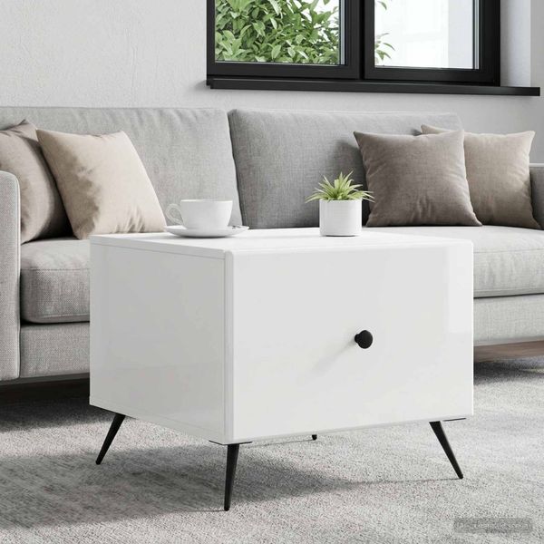 vidaXL Couchtisch Hochglanz Weiß 49 x 50 x 40 cm Holzwerkstoff 895659