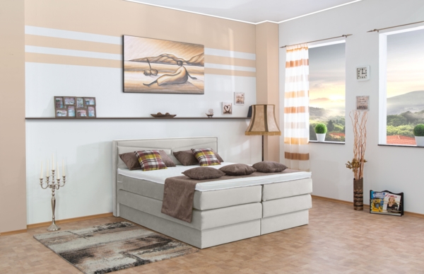 Meisterbetten Boxspringbett Dion 240x220 in VS-Alugrau, Matratzenbezug Nano, Ergoflex-Topper Bild 3