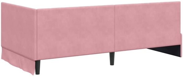 vidaXL Eckbettgestell mit Kopfteil Rosa 90 x 200 cm Samt 42016310 Bild 6