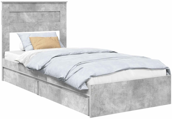 vidaXL Aufbewahrungsbett Beton Grau 100 x 200 cm Holzwerkstoff 3409935