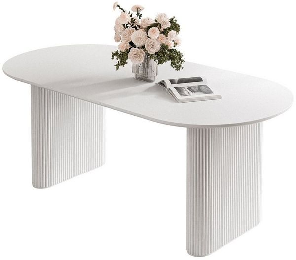 Lookway Esstisch OVI Tisch mit geriffeltem Gestell Hochglanz (1x Tisch), Breite: 180 cm