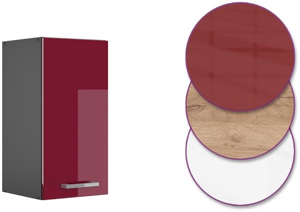 Hängeschrank R-Line Rot Hochglanz 30 cm Vicco Bild 6