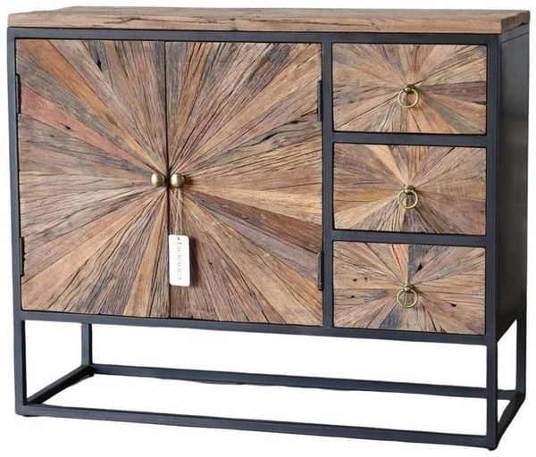 baario Kommode Kommode MERID Altholz, massiv recycelt Treibholz Industrial Style Design