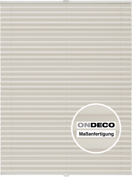 ondeco Plissee Klemmfix auf Maß für alle Fenster innen, ohne Bohren, Montage Klemmträger Sonnenschutz Sichtschutz Rollo Blickdicht - Vanille - B): 71-80 cm, H): 101-150 cm