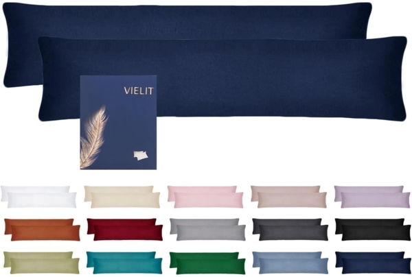 Vielit Seitenschläferkissenbezug 40x145 2er Set Weich Kissenhülle Öko-Zertifikat