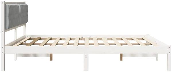 vidaXL Bettrahmen Hellgrau 200 x 200 cm Massives Kiefernholz 3394237 Bild 6