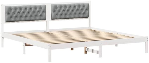 vidaXL Bettrahmen Hellgrau 200 x 200 cm Massives Kiefernholz 3394237 Bild 2