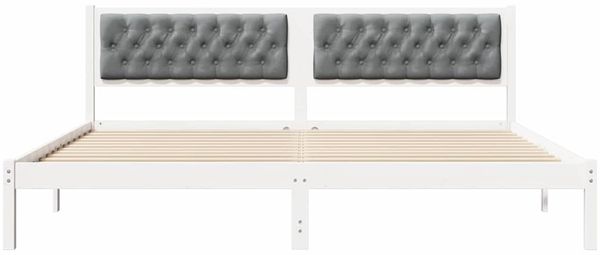 vidaXL Bettrahmen Hellgrau 200 x 200 cm Massives Kiefernholz 3394237 Bild 5