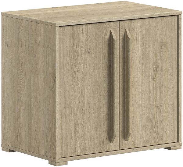 Kommode >Sam< in Eiche Melamin Dekor, Holzwerkstoff - 67,7x61,5x43cm (BxHxT)