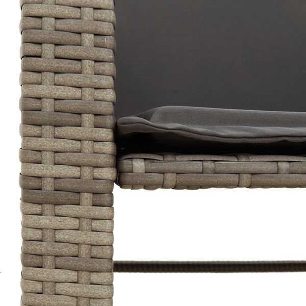 vidaXL Gartensofa 2-Sitzer mit Tisch und Hockern Grau Poly Rattan 368418 Bild 9