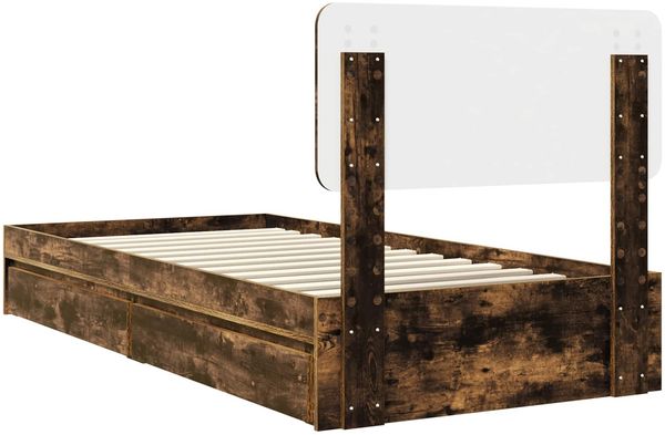 vidaXL Aufbewahrungsbett Geräucherte Eiche 100 x 200 cm Holzwerkstoff 3412308 Bild 10