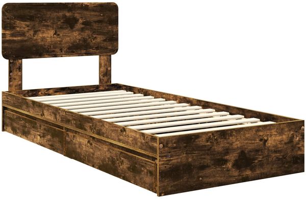 vidaXL Aufbewahrungsbett Geräucherte Eiche 100 x 200 cm Holzwerkstoff 3412308 Bild 4