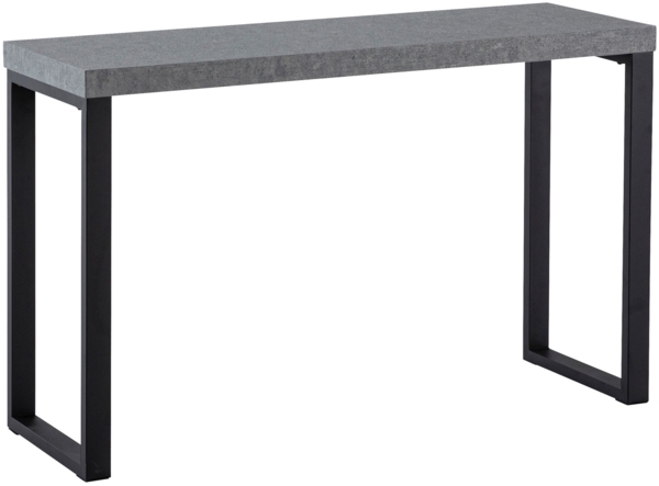 Konsolentisch Beton-Optik / Schwarz 120 x 40 x 76 cm Design Anrichte Flur, Ablagetisch Grau Schmal, Flurtisch mit Metallbeine, Dielentisch Lang Hoch, Kleiner Schreibtisch